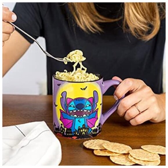 NEW Disney Lilo and Stitch Halloween Scene with Glitter Ceramic Mug 20 oz - Picture 4 of 4
